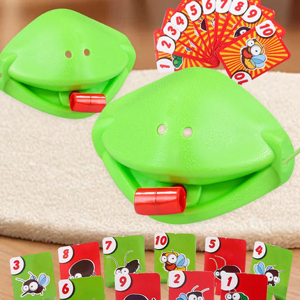 Frog Tongue Blowing Game Set, Suitable for Family Gatherings, Stress-Relieving and Funny Tabletop Puzzle Game Toy
