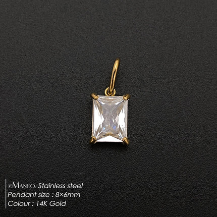 eManco 14K Gold Plated Stainless Steel  Inlaid With Zircon Pendant  Charm  Diy Jewelry Accessories Earring Making Supplies