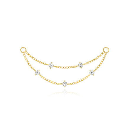 CANNER 1PC 925 Sterling Silver Chain Tassel Piercing Earrings Chain Charm Accessories For Woman Shiny Earring Fine Jewelry Gift