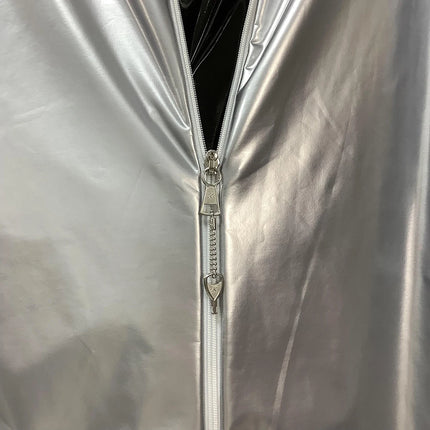 Fetish PVC Faux Leather Bondage Sack Bag Double Layer Spandex Cuff Zipper Sleeping Bag Lockable Zipper Erotic Costume Catsuits