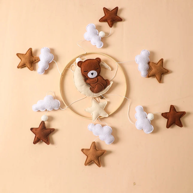 Baby Wooden Boho Rainbow Bed Bell Rattles Toys Hanging Pendant Newborn Toys Mobile Crib Bracket Montessori Toys Baby Birth Gift