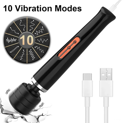 Clit Vibrator With 10 Vibration Modes G-Spot Wand Massager Adult Masturbator Sex Toys for Women