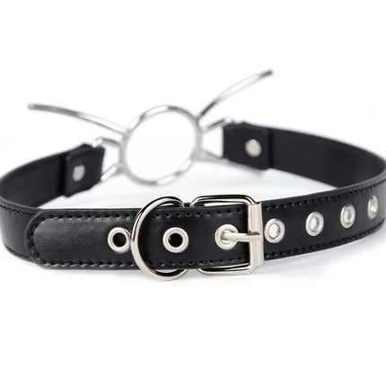 New Oral Fixation PU Leather Bondage Mouth Gag Spider X Style Flirting O Rings Open Mouth Gag Adult Games Sex Toys For Women Men