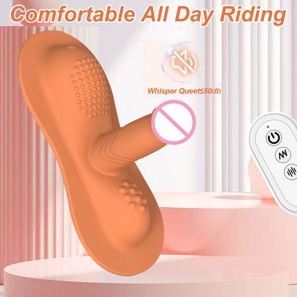 Cushion Style Female Dildo Vibrator Remote Control 10 Modes Clitoral Anal G-Spot Stimulator Female Masturbator Sex Toy for Woman