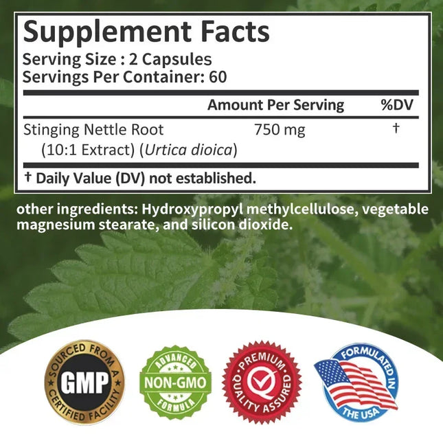 Stinging Nettle Root - Supports Prostate and Urinary Tract Health & Bladder Health, Promotes Overall Well-being