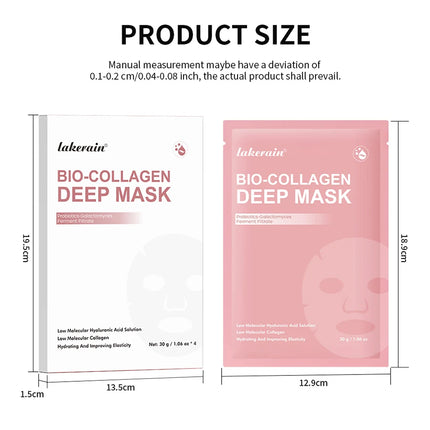4pcs Collagen Deep Face Mask Hydrating Overnight Moisturizing Face Mask Pore Minimizing Plumping Travel Essentials Beauty Skinca