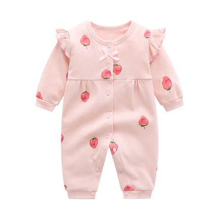 Full Moon Princess Outfit Autumn Thin Style Baby Girl Romper Infant Jumpsuit 0-1 Year Old Newborn Stylish Pure Cotton Crawling Suit