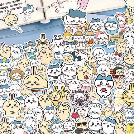 100pcs Kawaii Jiikawa Cartoon Stickers Decorative Desk Laptop Scrapbook Luggage Stationery Cute Graffiti Sticker for Kids Gift
