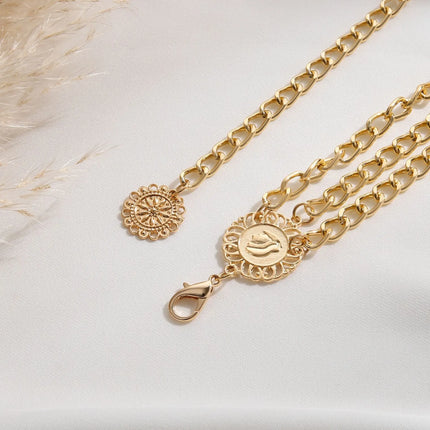 2025 Punk Hip Hop Style All-match Waist Chain Moon Vintage Metal Womans Belt for Dress Vintage High Waist Chain Belt for Women