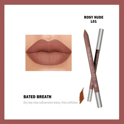 12 Color Waterproof Lip Liner Pencil , Long-Lasting,Velvet Weightless Precise Liner with Super Soft Blendable Texture Matte Soft