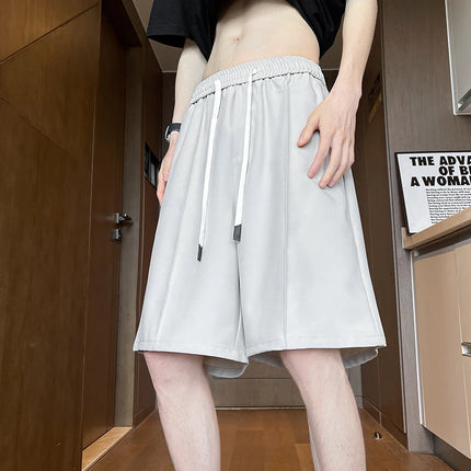 Men's Quick Dry Breathable Solid Color Casual Jogging Shorts Trendy Mid-Length Outdoor Sports Pants Male