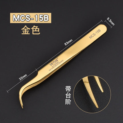 1pcs Vetus MCS Series Blue/Gold/Colorful Russian Volume Bloom Eyelash Extension Tweezers Stainless Precision Lash Tweezers Tools