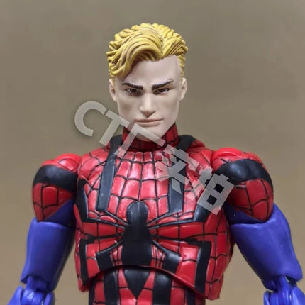 Genuine CT Toys Ben Reilly Spiderman Mafex 143 Figure Comic Ver Scarlet Spider Action Figure Spider-Man Customized Toy Xmas Gift