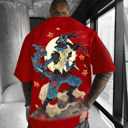 Pokémon Anime 2025 Summer Men's Harajuku T-Shirt Streetwear Cool Printed Loose Fit Casual Outdoor Short Sleeve Parent Child Top