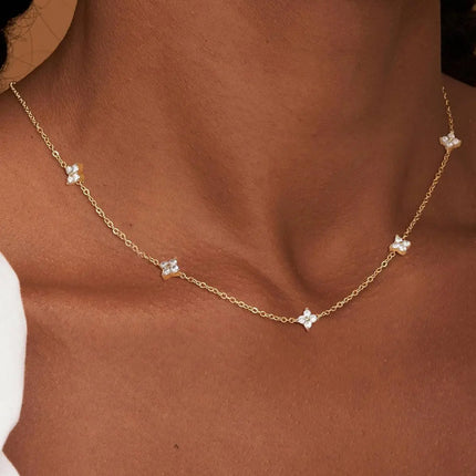 Silver/14K Gold Plated Cubic Zirconia Necklaces for Women Hypoallergenic Necklace Choker Necklace Christmas Gift For Women