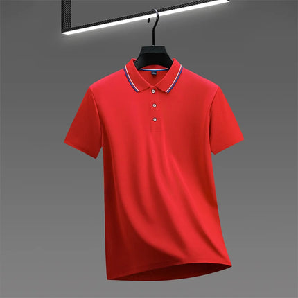 2025 New Men's Casual Solid Color Short-Sleeved Polo Shirt Summer Fashionable and Comfortable Versatile Top