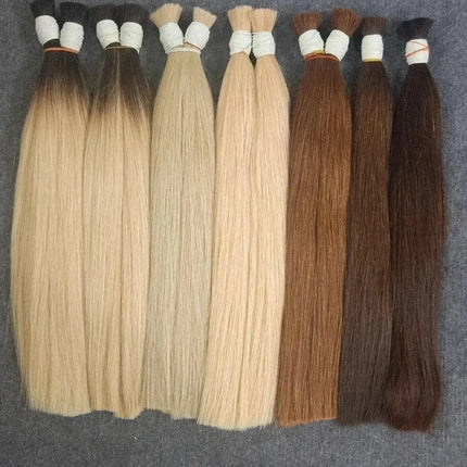 100% Real Human Vietnamese Hair Extensions no Weft Honey Blond Hair Bulks Virgin Hair Straight Weaving Hair for Braiding