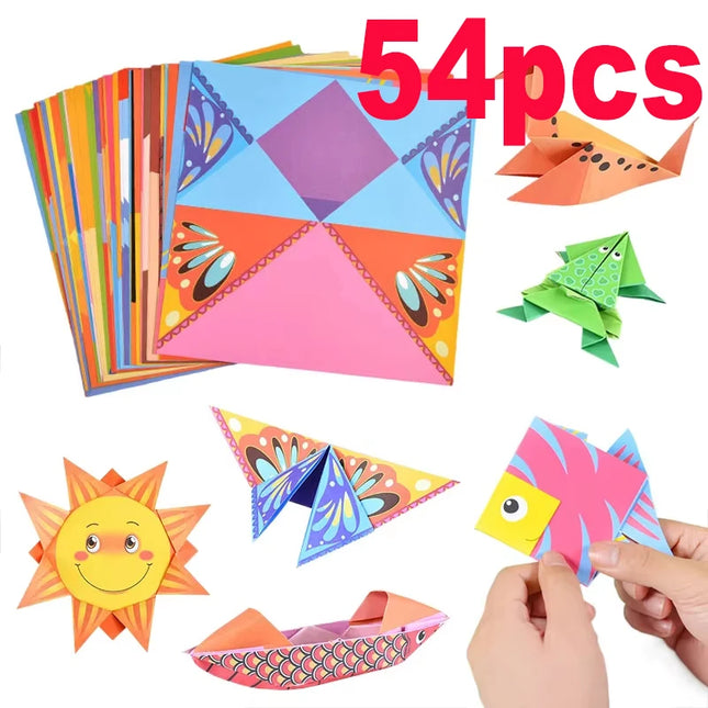 54 Sheets Cartoon Origami Kit Animals / Lifestyle Styles Handmade DIY Crafts Origami Suitable For Beginners Decor Paper Gifts