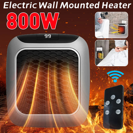 800W Electric Wall Mounted Heater Warmer 12-Hour Timer Plug In Heater Portable Heater Low Noise Heating Stove for Bedroom