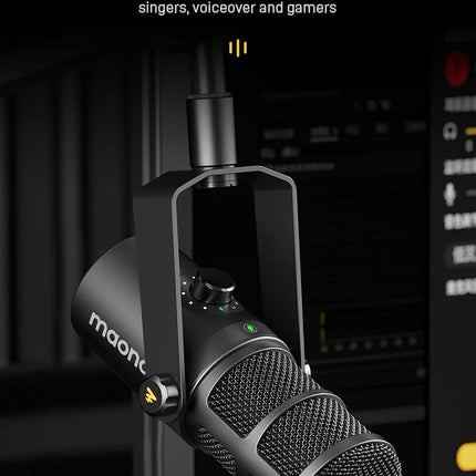 maono PD400X USB/XLR Dynamic Microphone All Metal With One-Touch Mute Headphone Jack And Volume Control For Podcasting Streaming