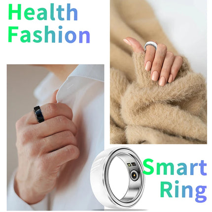 Waterproof R08M Health Smart Ring Nano Ceramic Stainless Steel Rings Heart Rate Blood Oxygen Sleep Emotion Monitor Sport For Man
