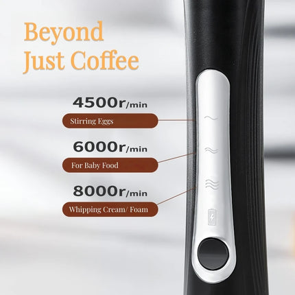 Wireless Milk Frother Electric Type-C Handheld Blender Stainless Steel Mini Coffee Maker Whisk Mixer For Coffee Cappuccino Cream