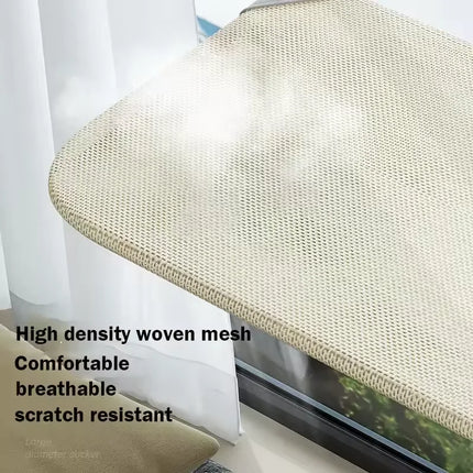Foldable Cat Window Perch, Cordless Cat Hammock with Strong Suction Cups, Breathable Scratch-Resistant Cat Bed, Sturdy Steel Fra
