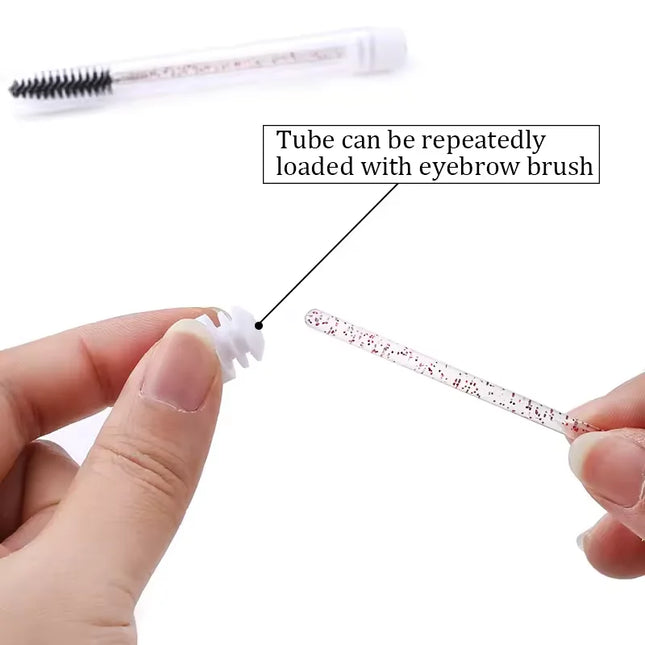 Reusable Eyelash Mascara Wand Tube Empty Eye Lashes Brushes Bottle Hand-made Eyebrow Brush Applicator Dust-proof Makeup Tools