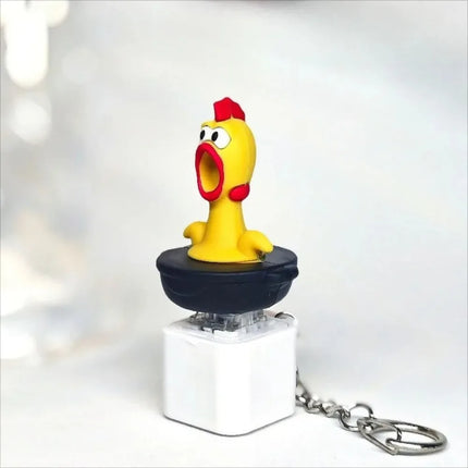 2PCS Screaming Chicken Keychain Sound Light Effect Press Button Stress Relief Fidget Toy Bag Pendant Novelty Birthday Gift  2026