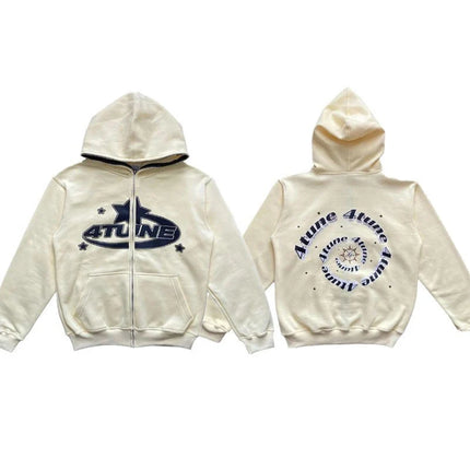 2025 New Clothes Star Letter Print Retro Oversized Hoodie Women Y2K Street Hip-Hop Color Harajuku Casual Zipper Women Sweatshirt