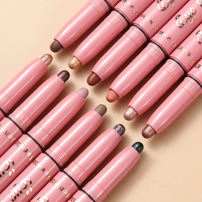 6Pcs Set Matte Effect Eyeshadow Stick   Natural and long-lasting Multi-purpose Shiny Metallic Matte Shimmer Highlighting Eyeline