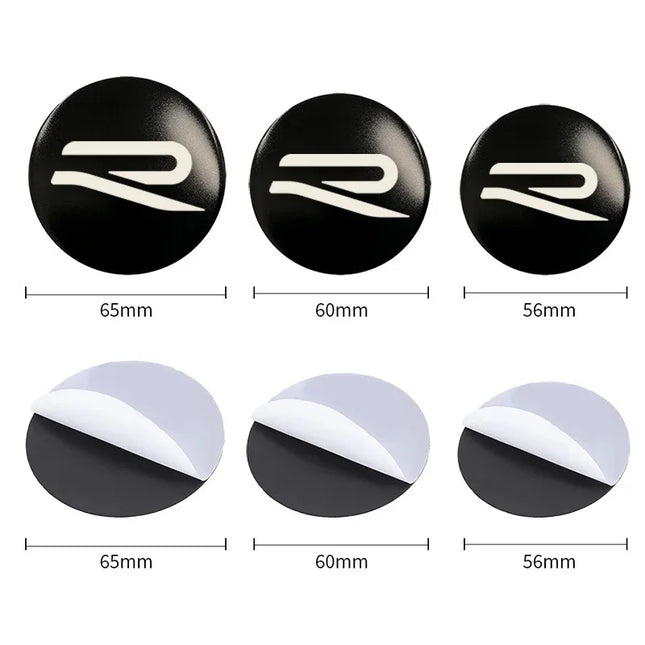 4pcs 56/60/65mm Car Wheel Center Stickers for Volkswagen VW Rline Polo Golf Passat B5 B6 B7 MK6 Scirocco Santana Touran Magotan