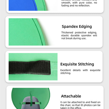RF08 Game Live Chromakey 2in1 Photography Studio Chair backrest Single-Double Sided Backdrop Background Cloth Green Blue Screen