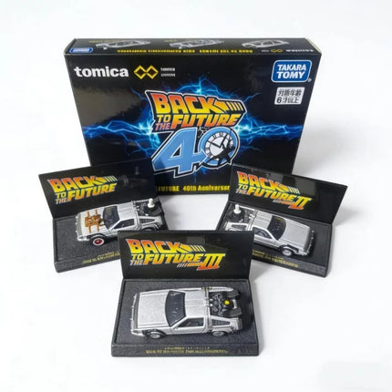 In Stock Original TOMICA Returns to the Future 40th Anniversary Collection Series Alloy Car Models Collection Surprise Toy Cars