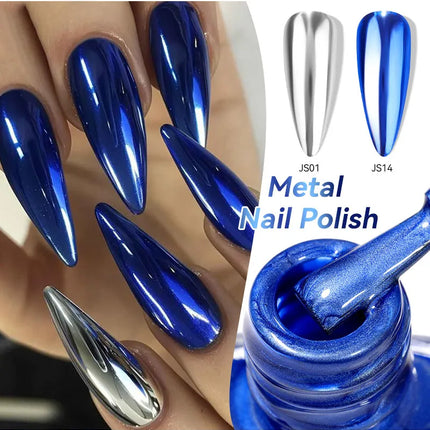 LILYCUTE 7ml  Mirror Metallic Nail Polish No Need of UV LED Lamp Nail Supplies Vernis Red Purple Mirror Effect for Nails