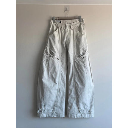 Cleanfit Design Sensation Casual Workwear Trousers Wide Leg Knife  in Beige Casual Straight Cut Leisure Youth Pants