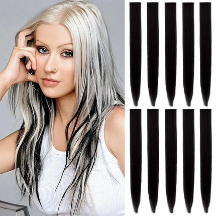 10 pieces of hanging ear dyeing, color clips, hair extensions, chemical fiber synthetic wigs, traceless hair extensions