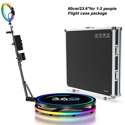 Rotating 360 Video Photo Booth Machine For Parties Events With Flight Case Free Customize Logo RGB Ring Light App/Remote Control