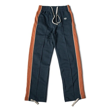 Non Stock 80s Old School Style Two-Tone Sweatpants Mens Cotton Jogging Trousers