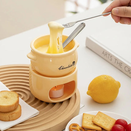 Ceramic Chocolate Melting Pot Heater Household Constant Temperature Mini Ice Cream And Cheese Melting Machine,With Candle Warm