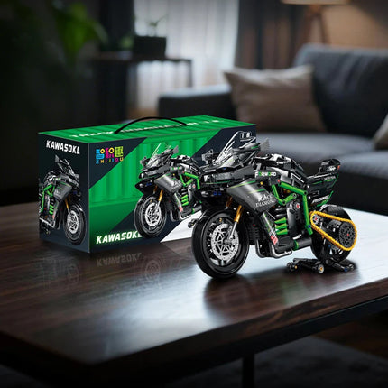 New MOC Motorcycle Building Blocks 1:8 Scale Technical Racing Motorbike Model Kit for Adults Gift