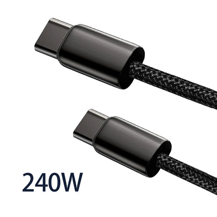 240W/100W PD3.1 Fast Charging Cable for iPhone17/16/15, Samsung S24/23/22, iPad Pro, Macbook Pro, Nylon Braided Durable Cable.