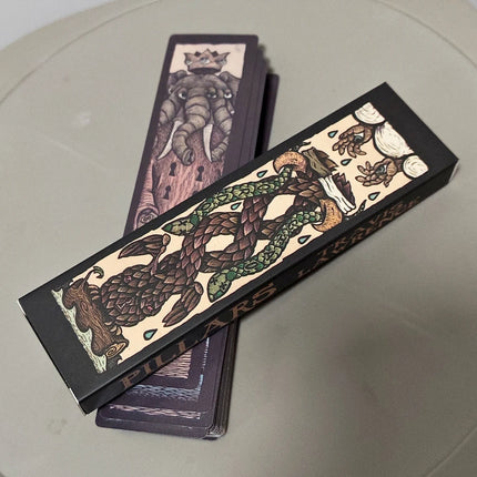 Double-embossed Dark Surrealism Pillars Deck Travis Lawrence 4*16cm - 36 Pcs Surreal Occult Symbolism Illustration Cards