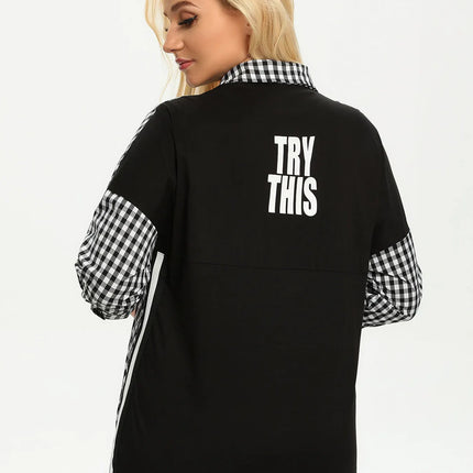 Women Plus Size Woven Spring And Autumn Fashionable Shirt