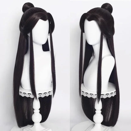 Anime Tian Guan Ci Fu Hu Hua Cheng Xie Lian Wig Synthetic Long Straight Black Cosplay Hair Wig For Party Halloween