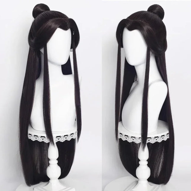 Anime Tian Guan Ci Fu Hu Hua Cheng Xie Lian Wig Synthetic Long Straight Black Cosplay Hair Wig For Party Halloween
