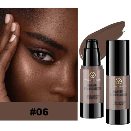 Long-Lasting Waterproof Liquid Foundation with Oil Control & Moisturizing, High Coverage Sweat-Resistant Concealer for Women,