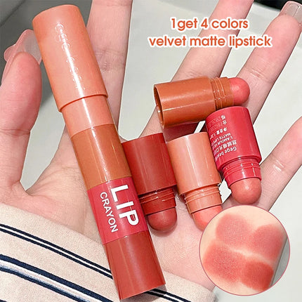 4-Color Matte Velvet Mist Lipstick, 1Pc Waterproof Non-Stick Cup Long-Lasting Wear Lipstick For Women