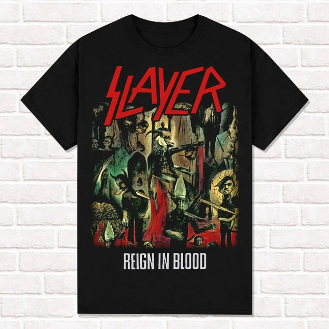 Rock Heavy Metal Short Sleeve Gothic Punk Style T-shirt Vintage Y2K Street Wear Casual Loose Round Neck Top Unisex