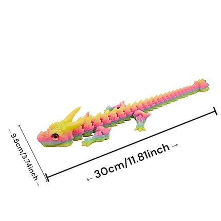 Simulated Eye 3D Printed Dragon All-in-one Molding Laser 3D Printed Diceratops Dragon Poseable Joints Flexible